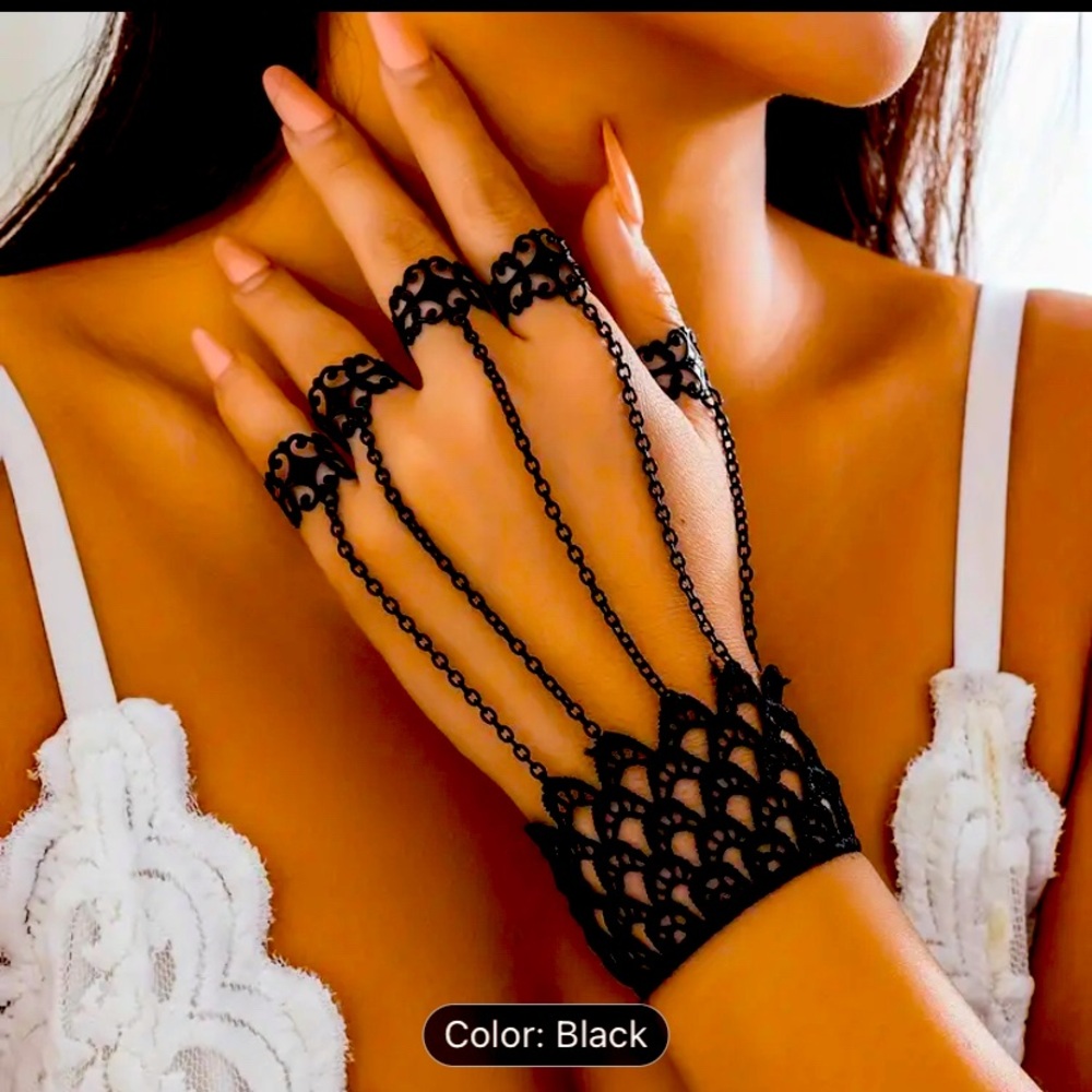 1 pc gothic fingernails ring bracelet